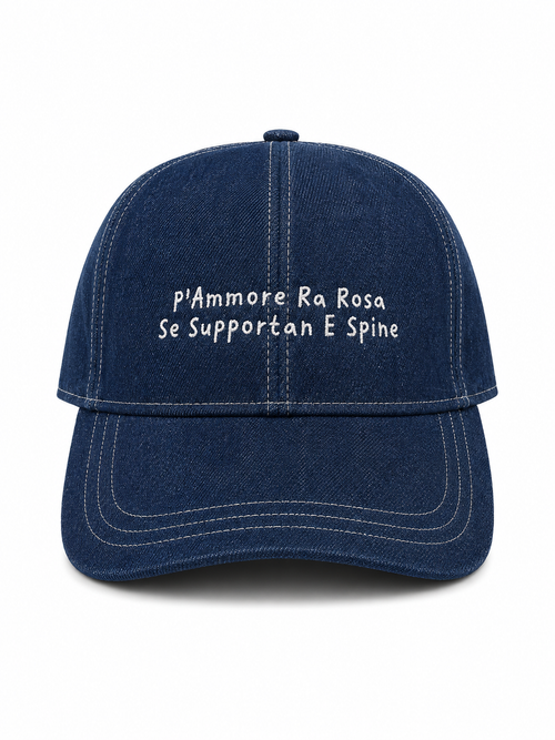 Baseball CAP "P’ammore ra Rosa” Denim