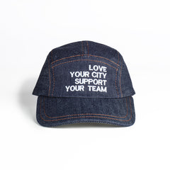 Five Panel Cap Love Your City Support Your Team Denim