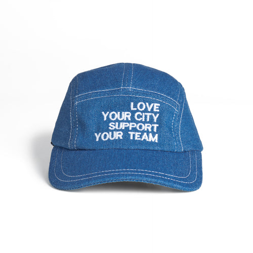 Five Panel Cap Love Your City Support Your Team Denim
