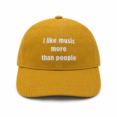 Baseball CAP “I like music more than people” Lino