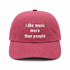 Baseball CAP “I like music more than people” Lino