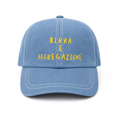 Baseball CAP "birra e aggregazione” Denim
