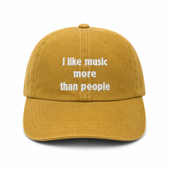 Baseball CAP “I like music more than people” Denim